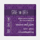 Damask Art Deco Speichern des Datumsmagazins Magnet (Vorne)