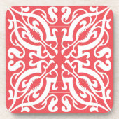 Damask auf rosa getränkeuntersetzer (Vorderseite)