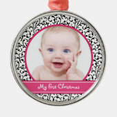 Damask Baby's First Christmas Ornament (Vorne)