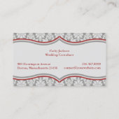 Damask Banner Business Card Visitenkarte (Rückseite)