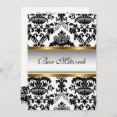 Damask Bar Mitzvah Einladung (Vorne/Hinten)