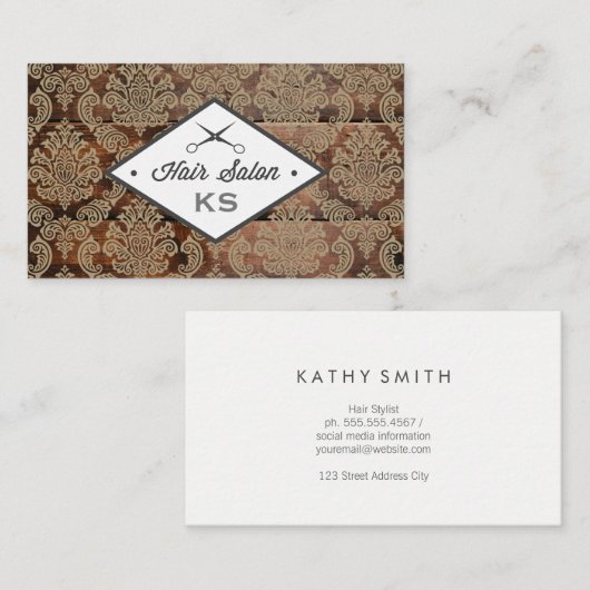 Damask | Barber Visitenkarte (Vorne/Hinten)
