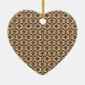 Damask beige & schwarz keramik ornament (Vorne)