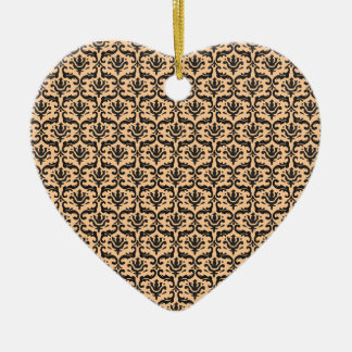 Damask beige & schwarz keramik ornament
