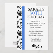 Damask Birthday Einladung (Vorne/Hinten)