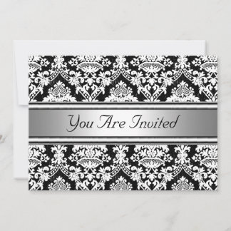 Damask Birthday Party Einladung