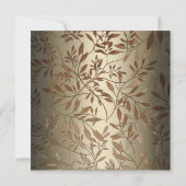 Damask Birthday Party Gold Black Floral Brown Einladung (Rückseite)
