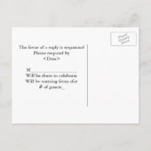 Damask Black and White Wedding RSVP 1 Einladungspostkarte (Rückseite)