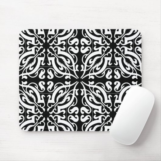 DAMASK - Black Background Mousepad (Mit Mouse)