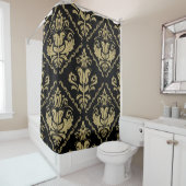 Damask Black Gold: Klassisches Ornament. Duschvorhang (Beispiel)