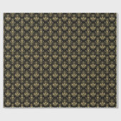 Damask Black Gold: Klassisches Ornament. Geschenkpapier (Flach)