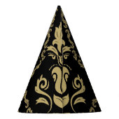 Damask Black Gold: Klassisches Ornament. Partyhütchen (Rückseite)