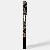Damask Black Gold Swirl Personalisierter Name Case-Mate iPhone Hülle (Rückseite / Rechts)