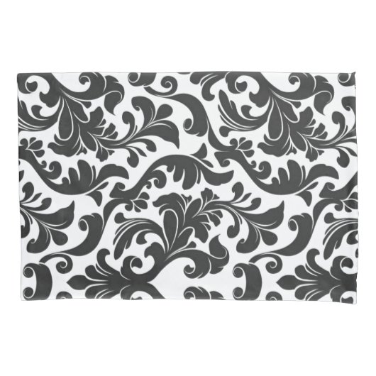 Damask Black Kissenbezug (Vorderseite-Links)