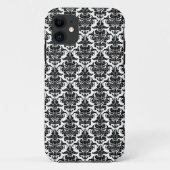 Damask - Black on White iPhone Case (Rückseite)