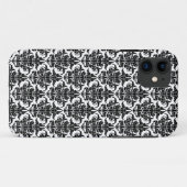 Damask - Black on White iPhone Case (Rückseite (Horizontal))