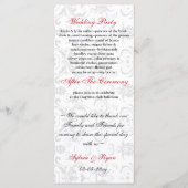 Damask black red MONOGRAM Wedding Program Programm (Rückseite)
