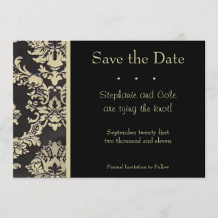 Damask Black und Tan Save The Date