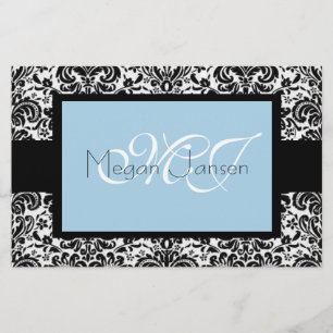 Damask Black & White Briefpapier