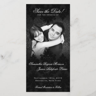 Damask Black & White Foto Save the Date