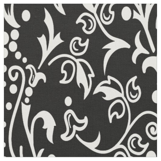 Damask Black & White Stoff (Nahaufnahme)