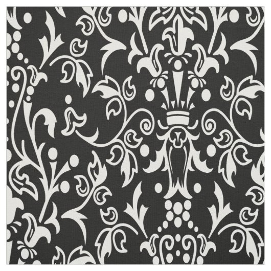 Damask Black & White Stoff (Muster)