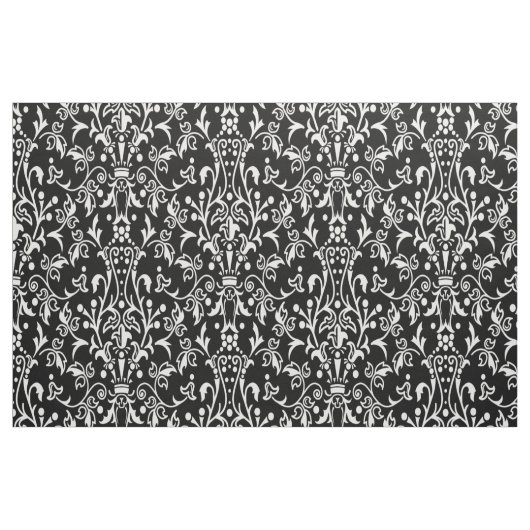Damask Black & White Stoff (Fat Quarter (45,7 x 55,9 cm))