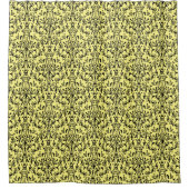 Damask Black & Yellow Duschvorhang (Vorderseite)