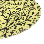Damask Black & Yellow Schneidebrett (Ecke)