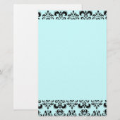 DAMASK, blau Briefpapier (Vorne/Hinten)