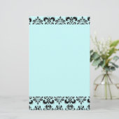 DAMASK, blau Briefpapier (Stehend Vorderseite)