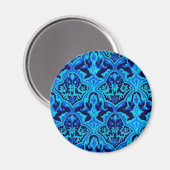 Damask blau magnet (Vorderseite/Rückseite)