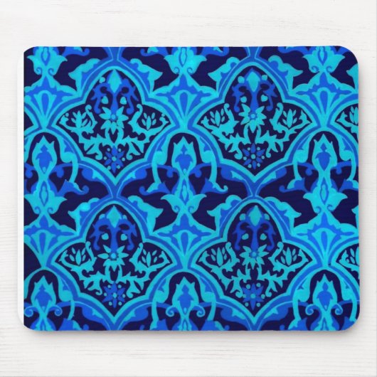 Damask blau mousepad (Vorne)