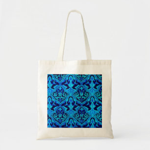 Damask blau tragetasche