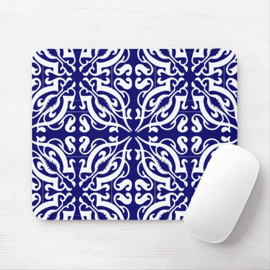 DAMASK - Blue Background Mousepad (Mit Mouse)