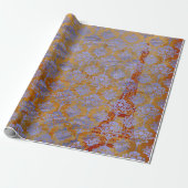 Damask Blue Cobalt Old Paris Rose Gold Royal Geschenkpapier (Ungerollt)