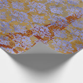 Damask Blue Cobalt Old Paris Rose Gold Royal Geschenkpapier (Ecke)
