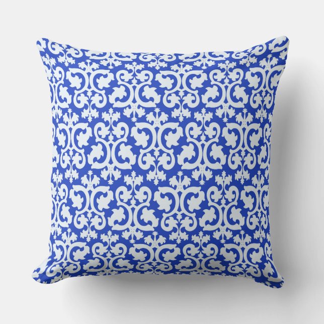 Damask Blue Kissen (Vorderseite)