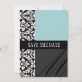 Damask Blue Save the Date Card (Vorderseite)
