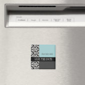 Damask Blue Save the Date Magnet (In Situ (Geschirrspüler))