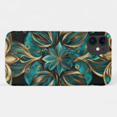 Damask Blume Gold Emerald Black Case-Mate iPhone Hülle (Rückseite (Horizontal))