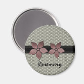 Damask-Blume-Magnet Magnet (Vorderseite/Rückseite)