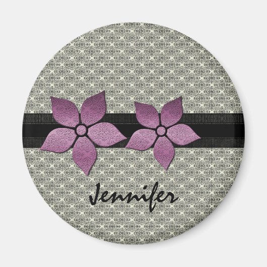 Damask-Blume-Magnet Magnet (Vorne)