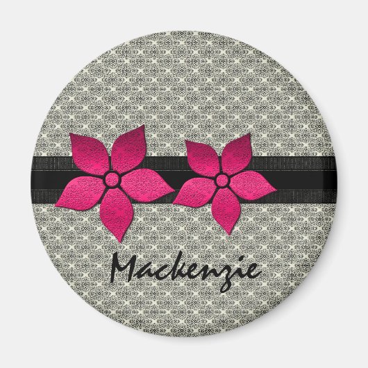 Damask-Blume-Magnet Magnet (Vorne)