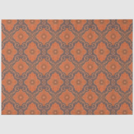 Damask Blume Orange Brown Vintag Floral Muster Seidenpapier