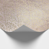 Damask Blush Pink Rose Gold Foxier Pulver Royal Geschenkpapier (Ecke)