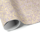 Damask Blush Pink Rose Gold Foxier Pulver Royal Geschenkpapier (Rolleneckpunkt)