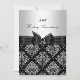 Damask & Bow 25. Hochzeitsjubiläum Einladung