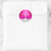 Damask & Bow Pink 16 . Geburtstag Sticker (Tasche)