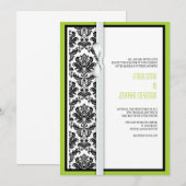 Damask Bow Wedding Einladung mit Green (Vorne/Hinten)